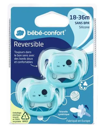 [13150] BB Conf Suc Reversible 18-36M Silicone Bleu*2