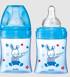 [13677] Dodie Bib Ini +150Ml Bleu Bateau 0-6M Tet Plate