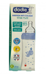 [13672] Dodie Bib Sensation+270ml Bleu Mer 0-6M Tet Plate