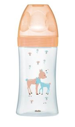 [13671] Dodie Bib Anti Colique Verre 270ml Beige Biche 0-6M Tet Plate D2