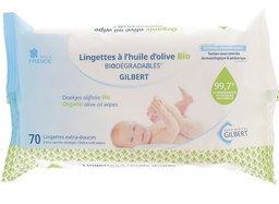 [16391] Gilbert Lingettes A L'Huile D'olive Bio Extra Douce 70U