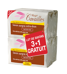 [11031] Roge Cavailles Savon Parfume Lait De Rose 250G 3+1 Offert