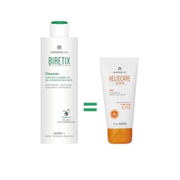 [41040] Pack Biretix Cleanser 200ml + Heliocare Ultra Gel 90