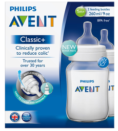 [08127] Avent 2 Bib Classic+260Ml Scf563/62 Twin