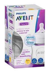 [13072] Avent Bib Natural En Verre 120Ml Scf051/17