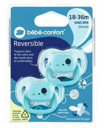 [13150] Bebe Confort Suc Reversible 18-36M Silicone Bleu*2