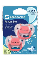 [40080] Bebe Confort Suc Reversible 18-36M Silicone Rose*2