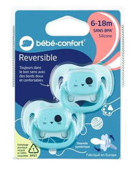 [13148] BB Conf Suc Reversible 6-18M Silicone Bleu*2