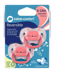 [13149] Bebe Confort Suc Reversible 6/18M Silicone Rose*2